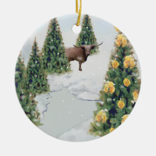 Texas Winter-versiering Keramisch Ornament