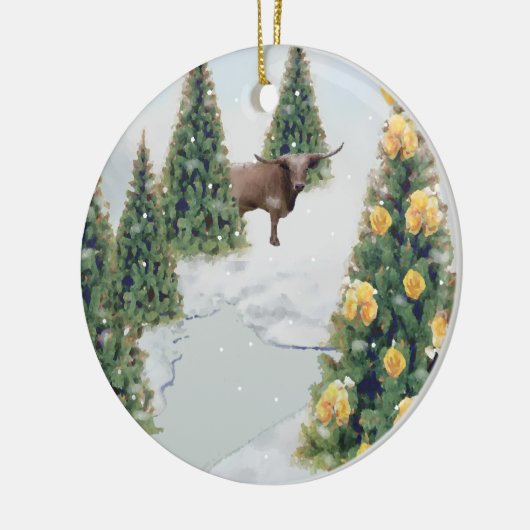 Texas Winter-versiering Keramisch Ornament (Links)