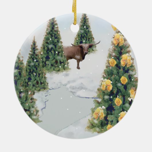 Texas Winter-versiering Keramisch Ornament (Achterkant)