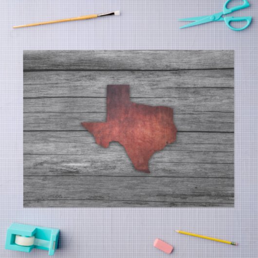 Texas Wooden Boards (rood) Tissuepapier (Craft)