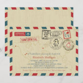 TEXAS World Traveller Airmail | Vrijgezellenfeest Kaart (Voorkant / Achterkant)