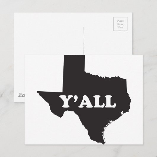 Texas Yall Briefkaart (Voorkant / Achterkant)