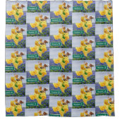 Texas Yellow Rose and Bluebonnets Cowgirl Houston Douchegordijn (Voorkant)