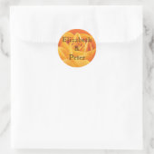 Texas Yellow Rose Personalized Wedding Ronde Sticker (Tas)