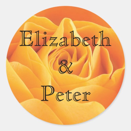 Texas Yellow Rose Personalized Wedding Ronde Sticker (Voorkant)