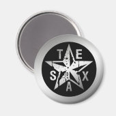 TEXAS ZILVEREN STER MAGNEET (Voorkant / Achterkant)