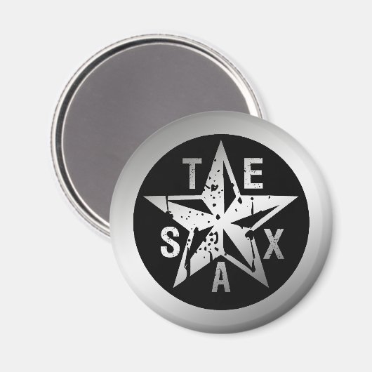 TEXAS ZILVEREN STER MAGNEET (Voorkant / Achterkant)