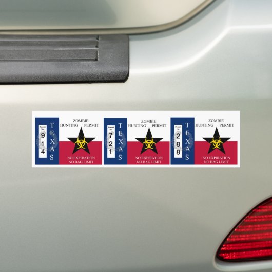 Texas Zombie Hunting Permit Bumpersticker (Op auto)