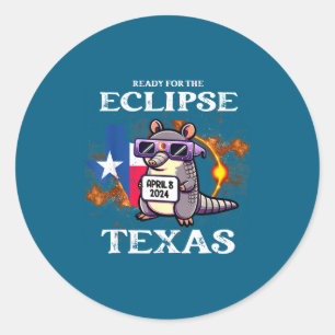 Texas Zonsverduistering 8 april Ronde Sticker