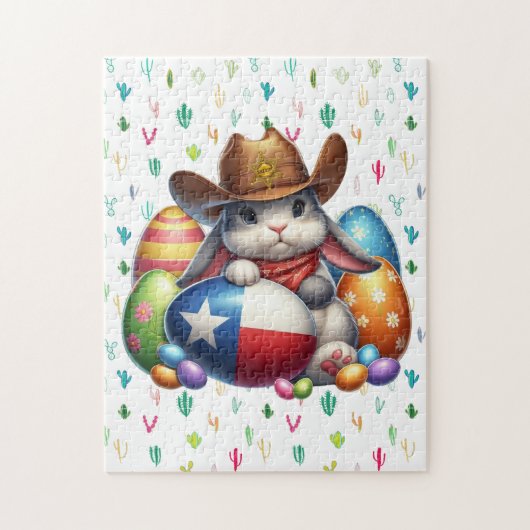 Texas / zuidwestelijke paashaas sheriff legpuzzel (Verticaal)