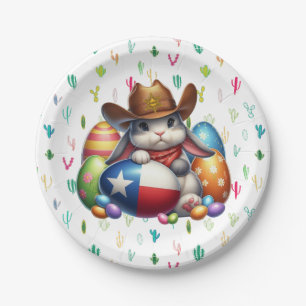Texas / zuidwestelijke paashaas sheriff papieren bordje