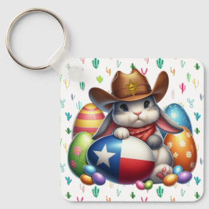 Texas / zuidwestelijke paashaas sheriff sleutelhanger