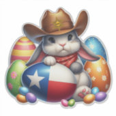 Texas / zuidwestelijke paashaas sheriff sticker (Voorkant)