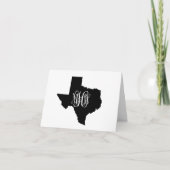 Texas Zwart Wit 3 Init Vine Monogram DIY BG Bedankkaart (Voorkant)