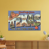 TexasGreetings van de Lone Star-staat Canvas Afdruk (Insitu (Woonkamer))