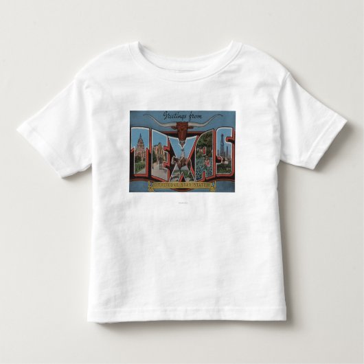 TexasLarge Letter-scènes Kinder Shirts (Voorkant)
