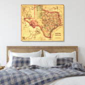 TexasPanoramic Map Canvas Afdruk (Insitu (Slaapkamer))