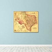 TexasPanoramic Map Canvas Afdruk (Insitu (Houten vloer))