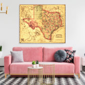 TexasPanoramic Map Canvas Afdruk (Insitu (Woonkamer))
