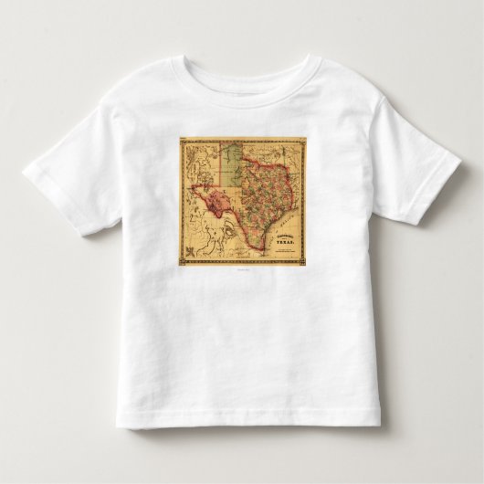 TexasPanoramic Map Kinder Shirts (Voorkant)