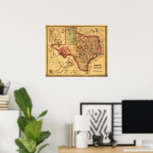 TexasPanoramic Map Poster (Thuiskantoor)