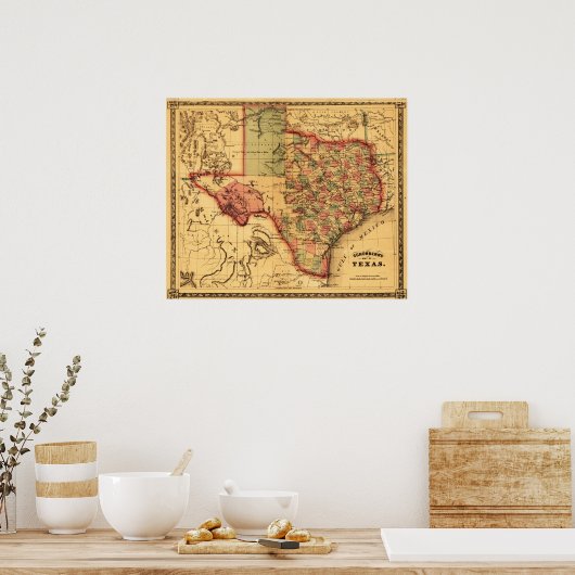 TexasPanoramic Map Poster (Keuken)