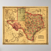 TexasPanoramic Map Poster (Voorkant)