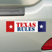 TEXASREGELS BUMPERSTICKER (Op auto)