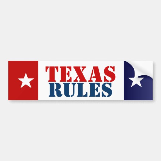 TEXASREGELS BUMPERSTICKER (Voorkant)