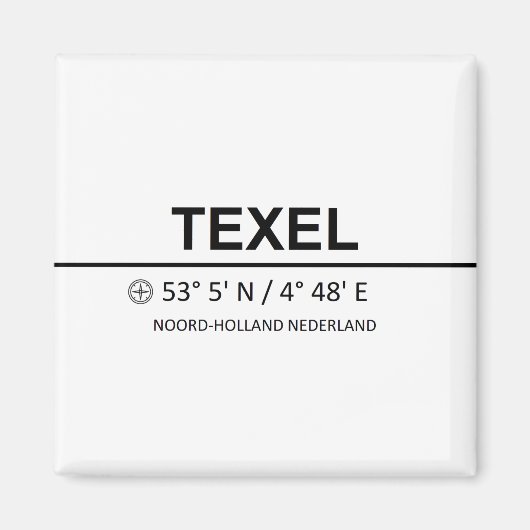 Texel Coordinates - Texel Coordinaten Magneet (Voorkant)