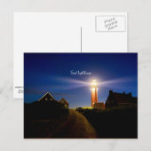 Texel Lighthouse, nachtfoto Briefkaart (Voorkant / Achterkant)