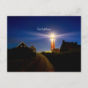 Texel Lighthouse, nachtfoto Briefkaart