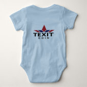 TeXit Coin Baby Blauw Romper (Achterkant)