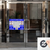 TeXit Coin Cobalt QR Code met TeXit Coin logo Raamsticker (Kantoordeur)