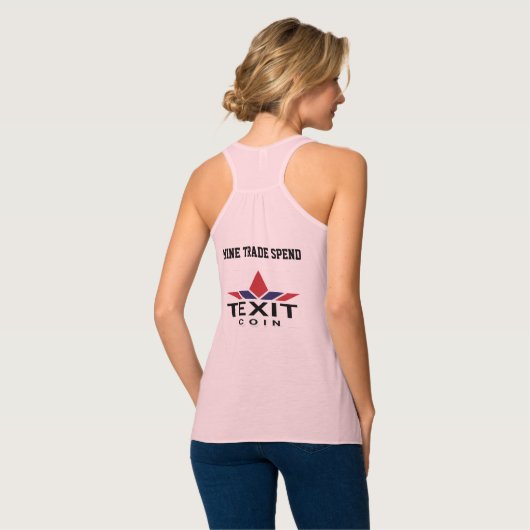 TeXit Coin Dames Roze Tanktop (Volledige Achterkant)
