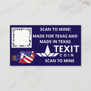 TeXit Coin Donkerblauw QR-code Visitekaartje