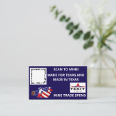 TeXit Coin Donkerblauw QR-code Visitekaartje (Staand voorkant)