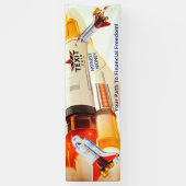 Texit Coin Honest Money Rocket 2.5' x 8'   Spandoek (Verticaal)