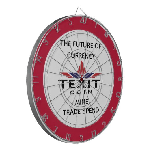 Texit Coin Metal Cage met Logo en Slogan Dartbord (Voorkant Links)