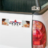 TeXit Coin Mine TXC en Mis de rit niet Bumpersticker (Op Truck)