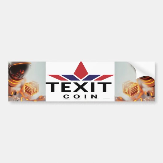 TeXit Coin Mine TXC en Mis de rit niet Bumpersticker (Voorkant)