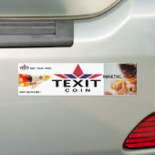 TeXit Coin Mine TXC en Mis de rit niet Bumpersticker (Op auto)