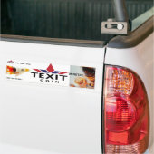 TeXit Coin Mine TXC en Mis de rit niet Bumpersticker (Op Truck)