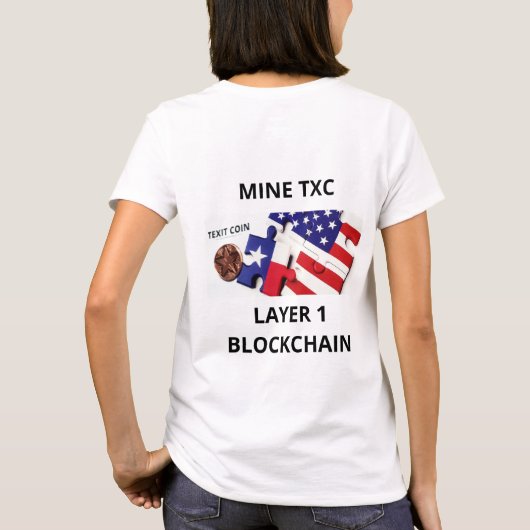 Texit Coin Official Logo and Puzzle Piece T-Shirt (Achterkant)
