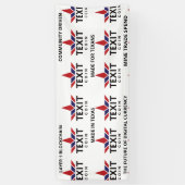 Texit Coin Officiële Logo Getiteld op Wit Spandoek (Verticaal)