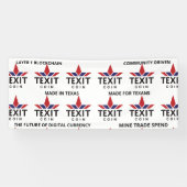 Texit Coin Officiële Logo Getiteld op Wit Spandoek (Horizontaal)
