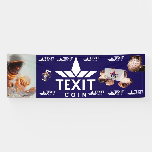 TeXit Coin Officiële Logo met Astronaut TXC Spandoek (Horizontaal)