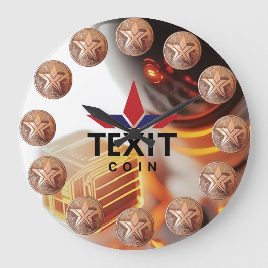 TeXit Coin OFFICIËLE Logo Tijd Grote Klok (Voorkant)