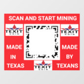 TeXit Coin QR Code 24 "x 30" Raamsticker (Vel)
