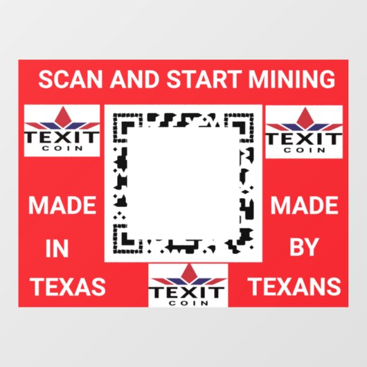 TeXit Coin QR Code 24 "x 30" Raamsticker (Vel)